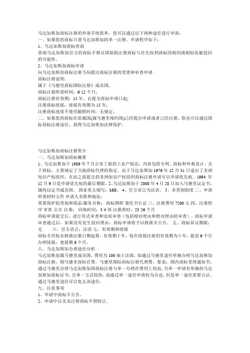 马达加斯加商标注册的申请手续简单