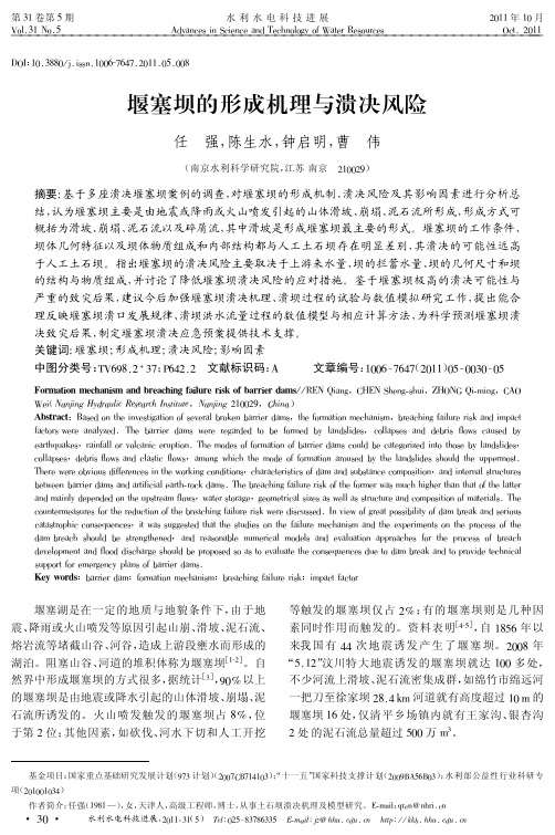 堰塞坝的形成机理与溃决风险