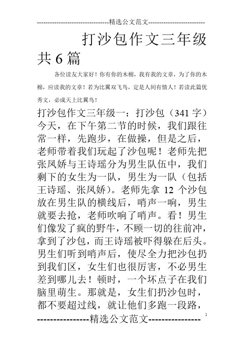 打沙包作文三年级共6篇_0