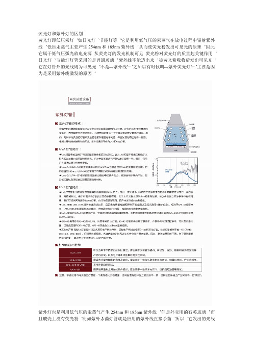 荧光灯和紫外灯的区别