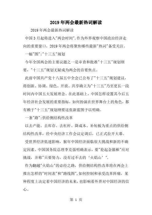 精选-两会最新热词解读