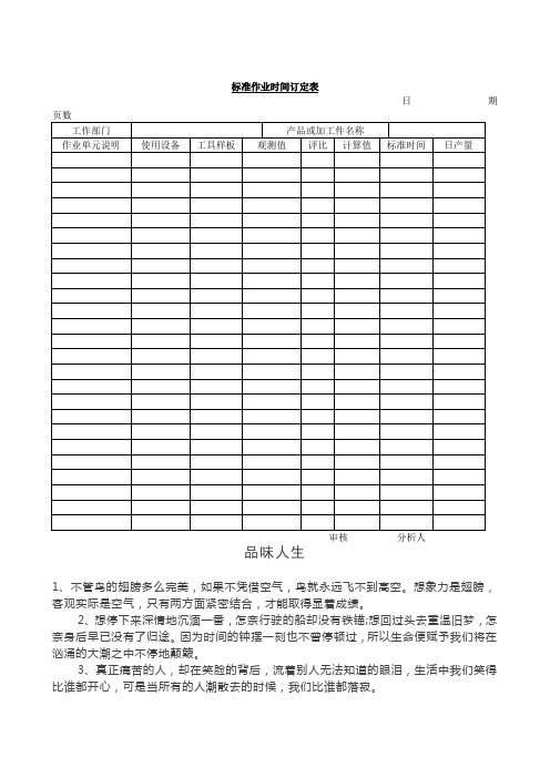 标准作业时间订定 表.doc