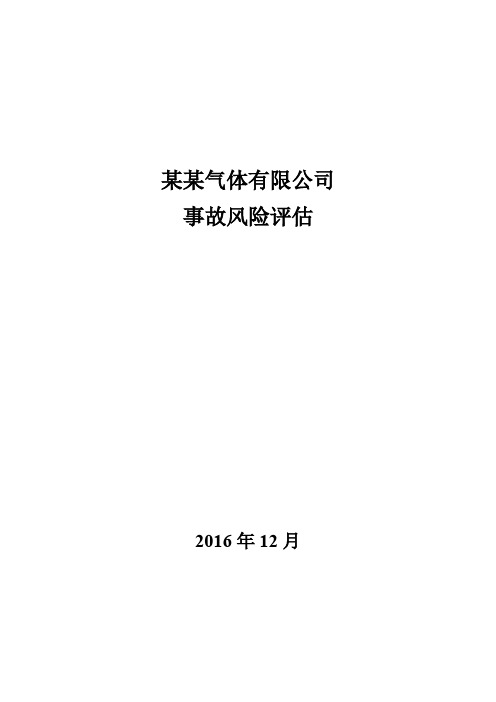 【新编】某气体有限公司事故风险评估报告