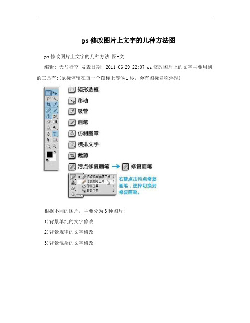 ps修改图片上文字的几种方法图