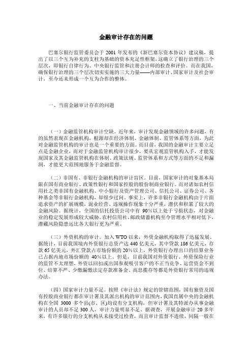 金融审计存在的问题
