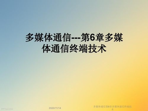 多媒体通信第6章多媒体通信终端技术