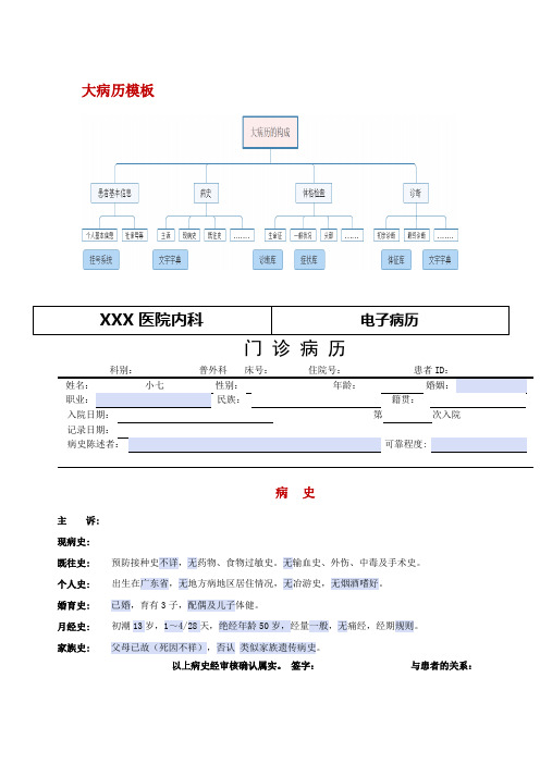 大病历电子病历模板