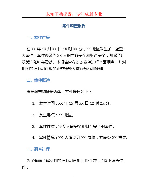 案件调查报告