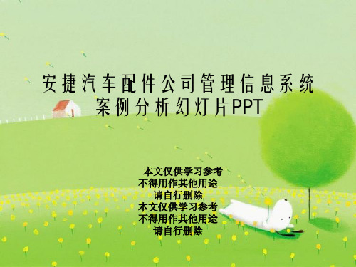 安捷汽车配件公司管理信息系统案例分析幻灯片PPT