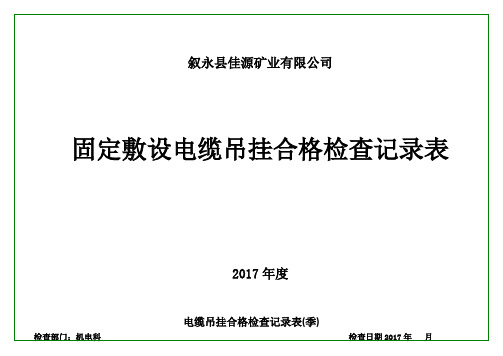 固定电缆绝缘和外部检查记录