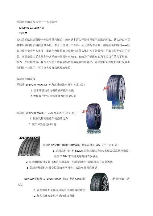 邓禄普轮胎花纹