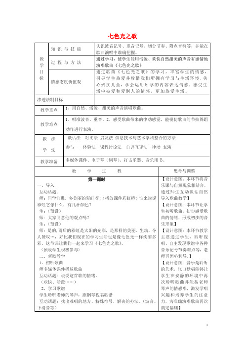 六年级音乐上册第9课天黑黑教案