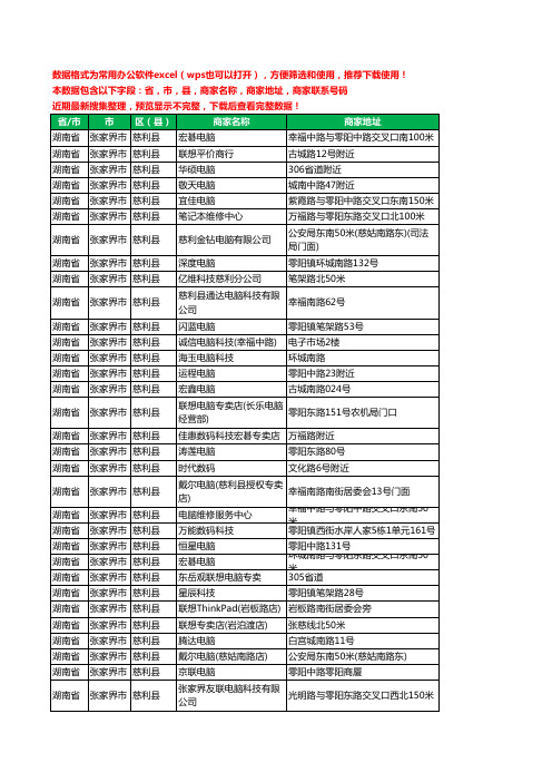 新版湖南省张家界市慈利县电脑工商企业公司名录名单黄页大全42家