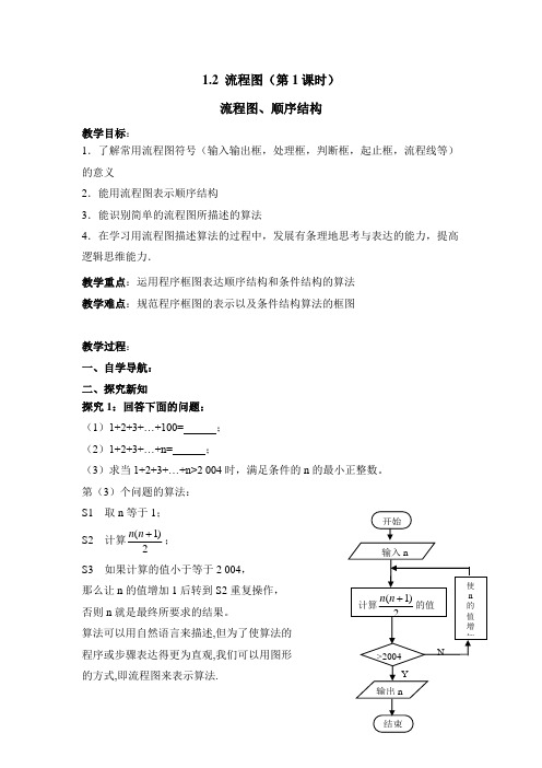 苏教版高中数学必修三《流程图(第1课时)》教案