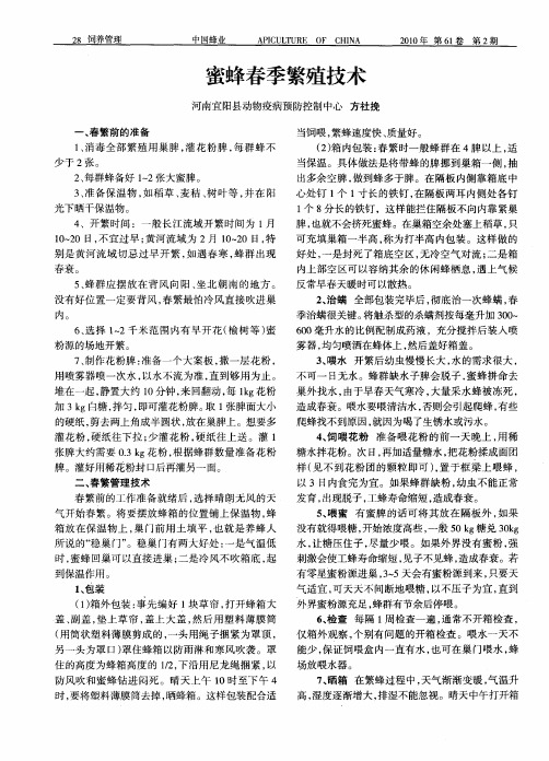蜜蜂春季繁殖技术