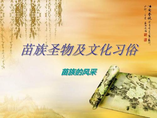 第三组 苗族圣物及文化习俗