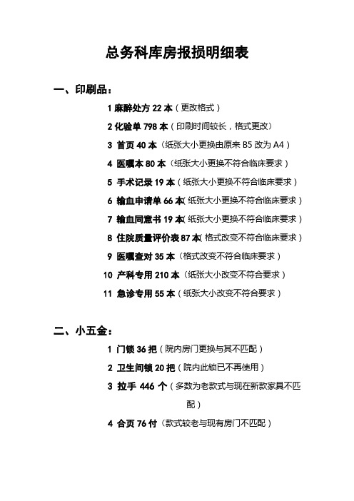 报损明细