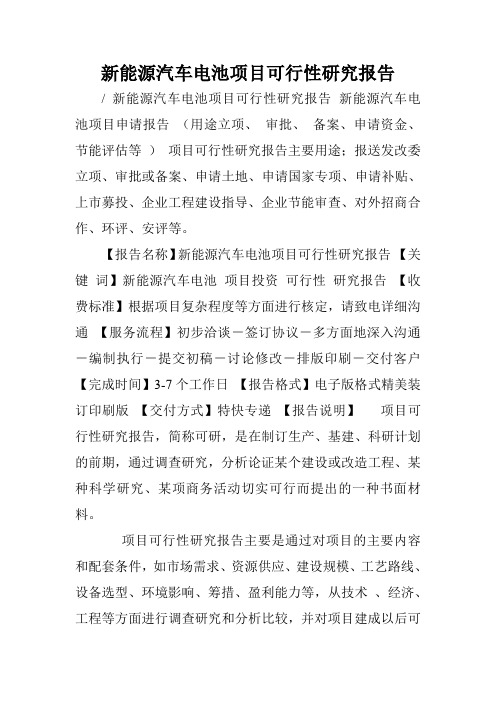 新能源汽车电池项目可行性研究报告.doc