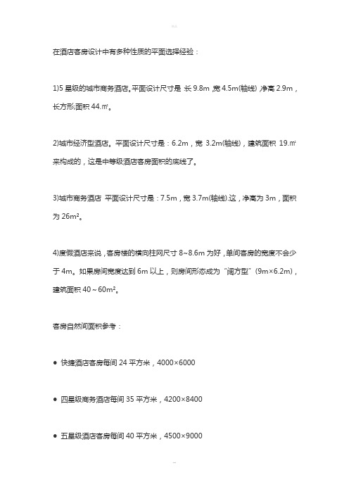 客房规格尺寸