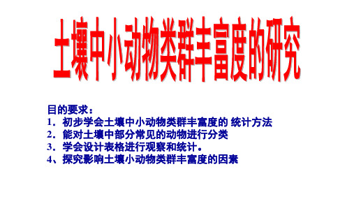 土壤小动物类群丰富度的研究