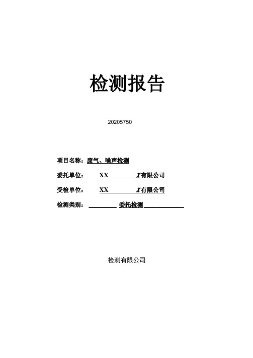 废气噪声检测检测报告