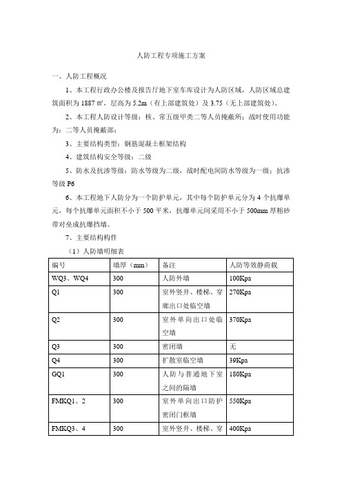 人防工程专项施工方案