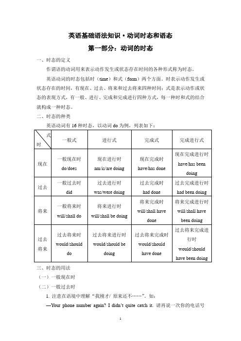 语法复习时态和语态