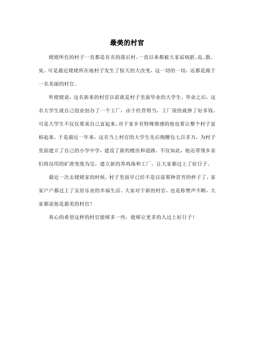 最美的村官_小学四年级作文450字