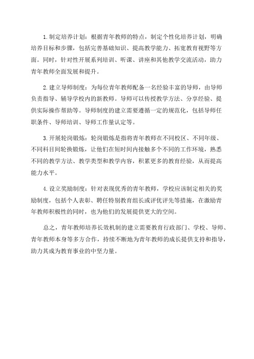 建立青年教师培养的长效机制