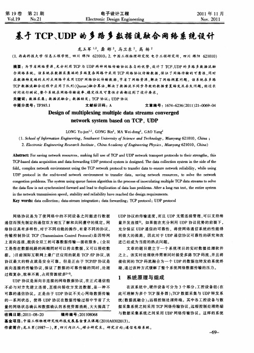 基于TCP、UDP的多路多数据流融合网络系统设计