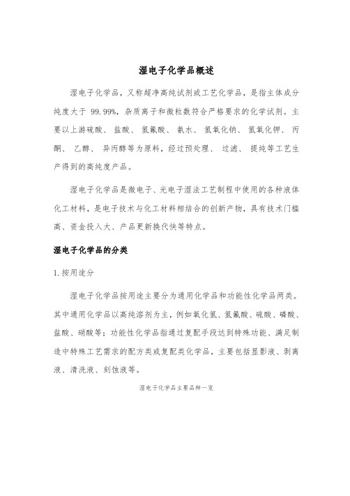 电子化学品分析