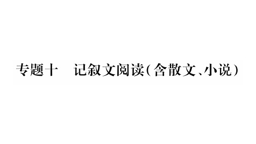 部编人教版语文(湖北专版)2020届中考复习：专题10记叙文阅读(含散文、小说)(143页)ppt精