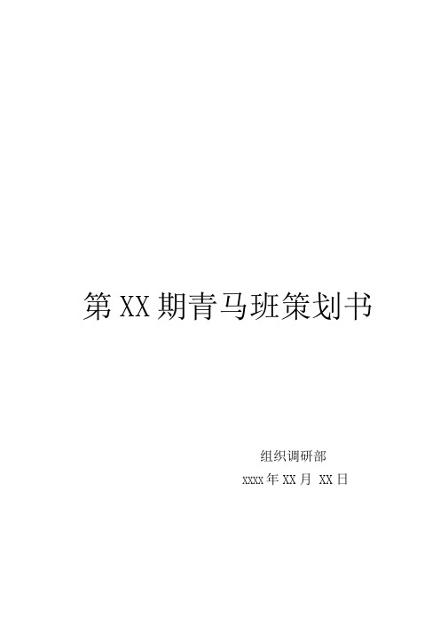 青马班策划书