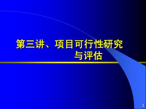 第3讲 项目可行性研究与评估