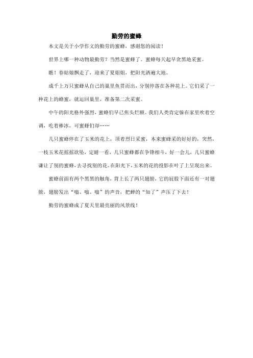 勤劳的蜜蜂_小学作文_1