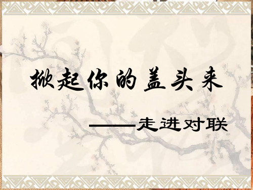 高中语文专题讲座《对联 》教学课件