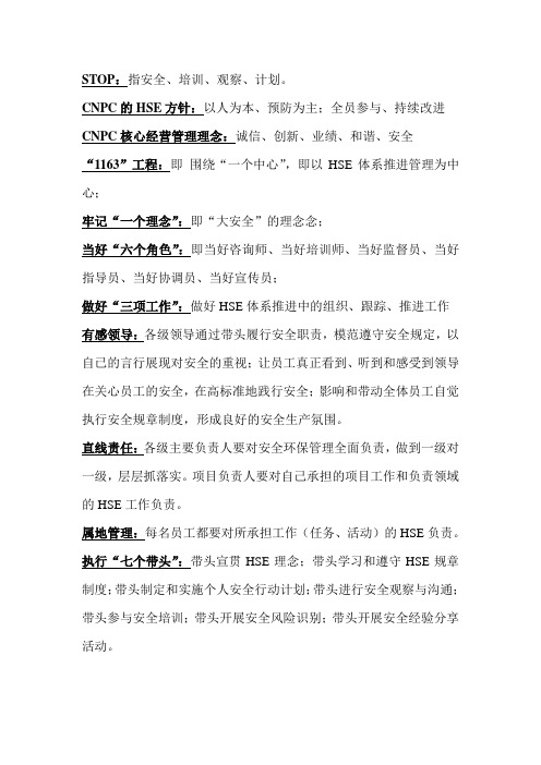 石油行业HSE应知应会