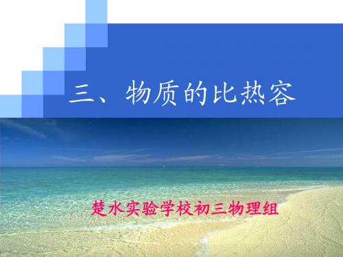 物理九年级上 ：1.3《比热容》教学课程PPT