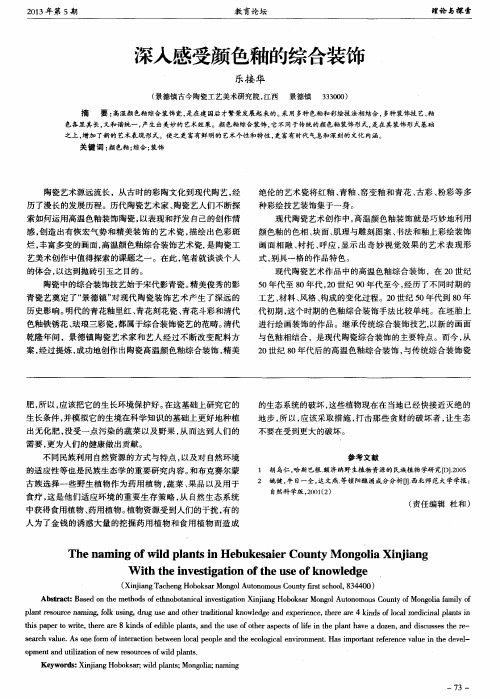 深入感受颜色釉的综合装饰