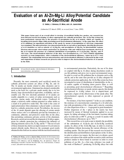 Evaluation of an Al-Zn-Mg-Li alloy_potential candidate as Al-sacrificial anode