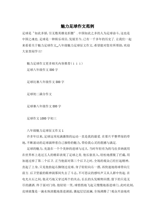 魅力足球作文范例