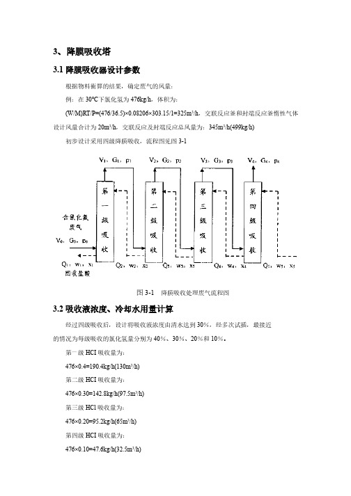 降膜吸收器废气处理设施计算书