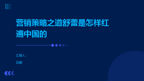 营销策略之道舒蕾是怎样红遍中国的
