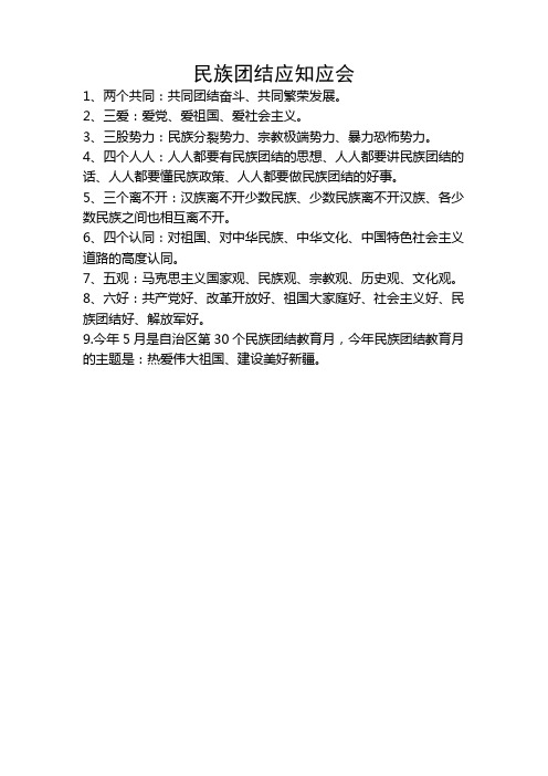 民族团结应知应会 Microsoft Word 文档
