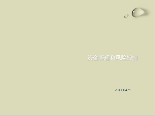 资金管理与风险控制综述PPT课件(19张)