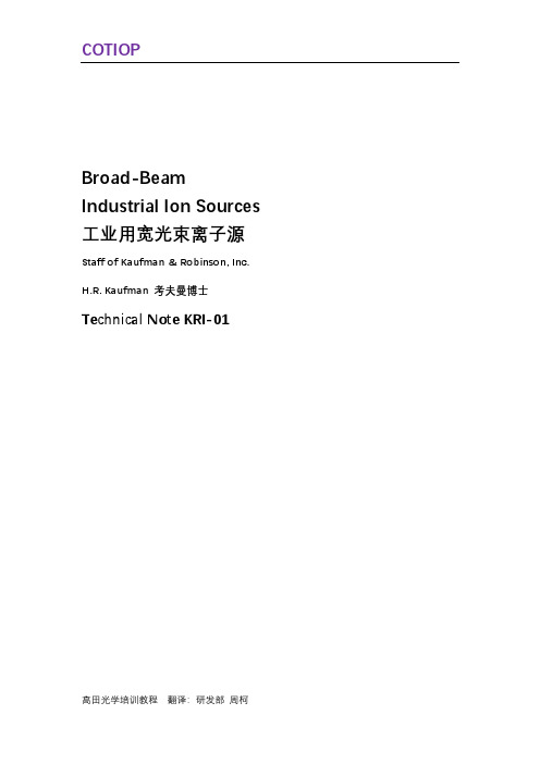 各类工业用离子源原理-国外资料