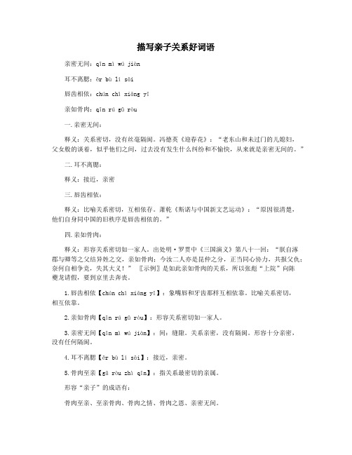 描写亲子关系好词语