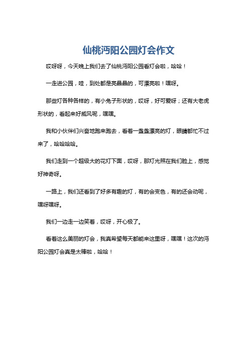 仙桃沔阳公园灯会作文