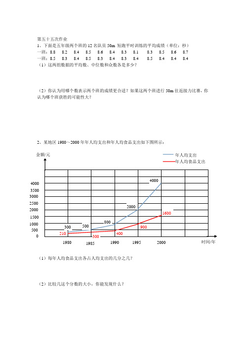 人教版五年级下册数学第55次作业布置Microsoft Word 文档