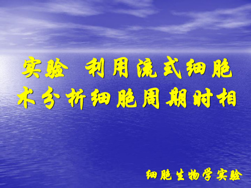 利用流式细胞术分析细胞周期时相